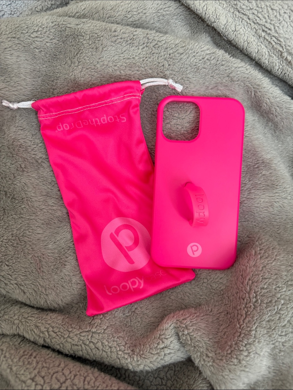 Loopy Case iPhone 12 Case with Loop Grip in Neon Magenta